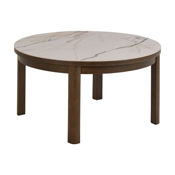 Beež/tumepruun ümmargune diivanilaud keraamilise pealispinnaga ø 90 cm Southampton - Actona