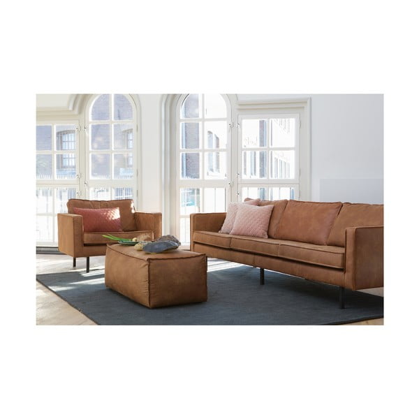 Pruun tugitool taaskasutatud nahast polstriga Rodeo - WOOOD-image-1