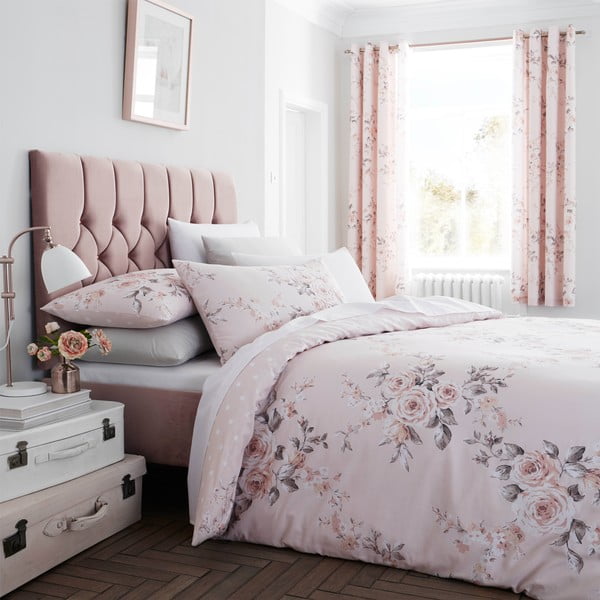 2 roosa kardina komplekt Rose, 168 x 183 cm Canterbury - Catherine Lansfield-image-2