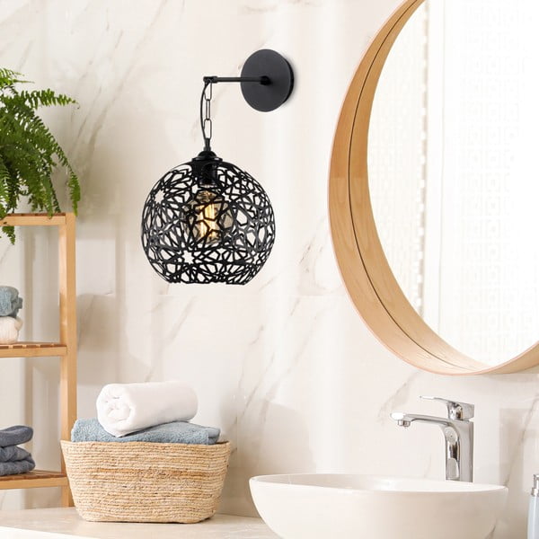 Must seinavalgusti ø 25 cm Fellini - Opviq lights-image-1