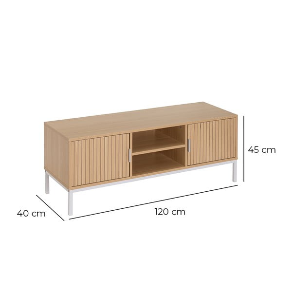 Tammespoonist TV-alus 120x45x40 cm Mid-Lines - Casa Selección-image-2