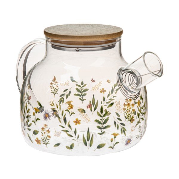 Roheline klaasist teekann 1 l Wildflowers - Dakls