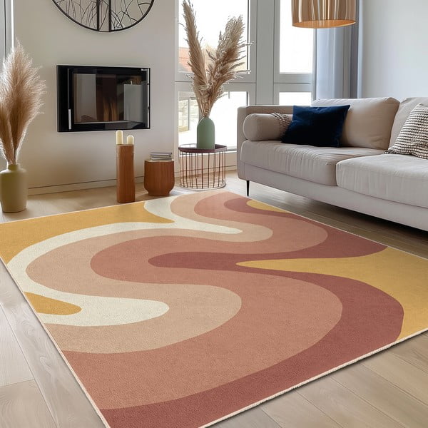 Kollane-roosa pestav vaip 60x100 cm Strawberry Creamsicle - Mila Home-image-3