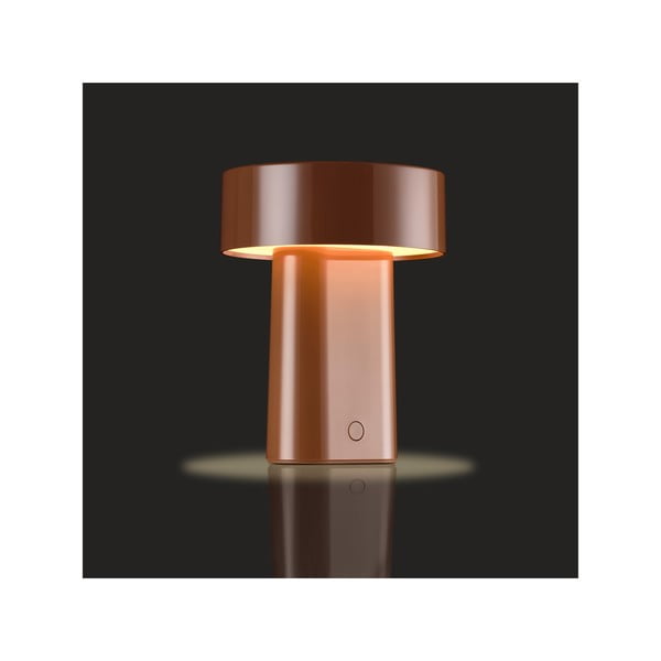 Konjakipruun plastikust LED-laualamp (kõrgus 18 cm) Oblong - Zone-image-2