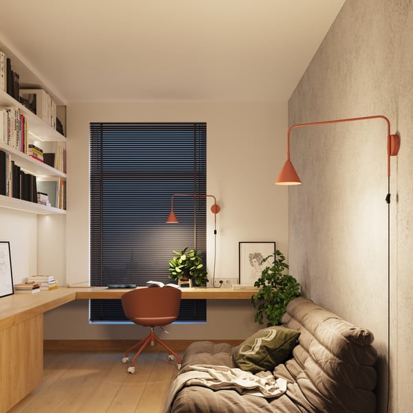 Terrakottapunane seinavalgusti pistikupesa jaoks Zylo - Sollux-image-3