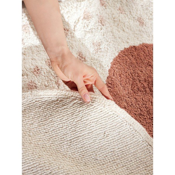 Pruun/kreemikas pestav/käsitsi kootud puuvillane lastevaip 95x120 cm Snuggle Emmi - Hanse Home-image-3