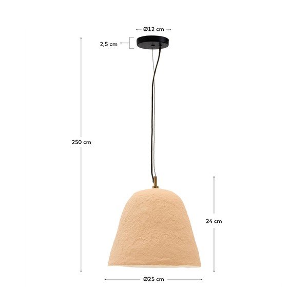 Beež ripplamp ø 25 cm Lisora - Kave Home-image-4
