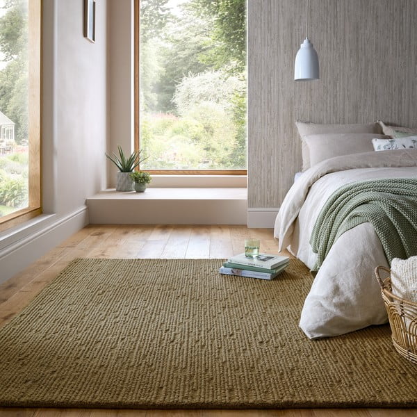 Khaki värvi käsitsi kootud villane vaip 120x170 cm Harris Boucle - Flair Rugs-image-1