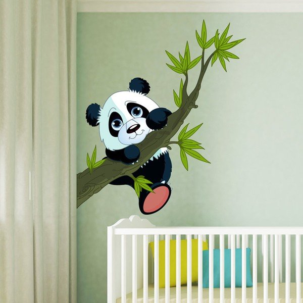 Laste seinakleebis Panda On Branches - Ambiance-image-2