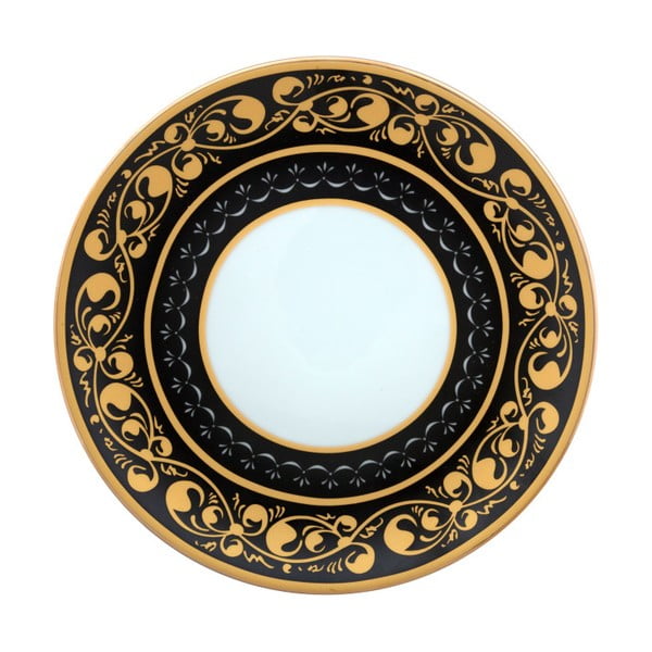 Černobílý porcelánový talíř Vivas Royal, Ø 23 cm