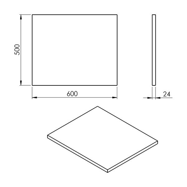 Valge valamualus 60x50 cm Plato - Sapho-image-2