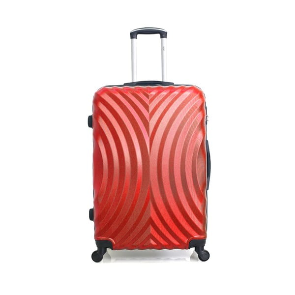 Červený cestovní kufr na kolečkách Hero Lagos, 91 l