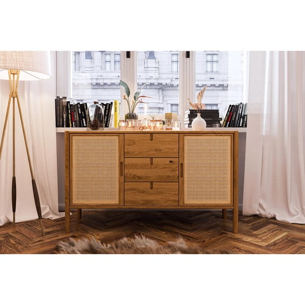 Madal kapp tammepuust 142x84 cm Pola - The Beds-image-1