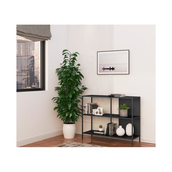 Must metallist raamaturiiul 100x80 cm Charleston - Støraa-image-3