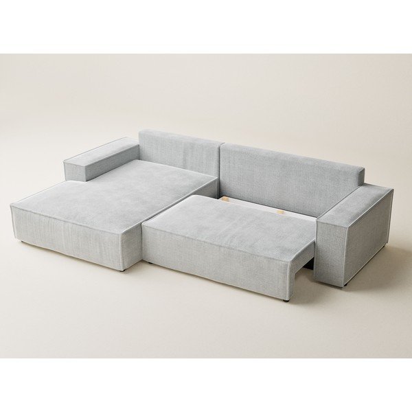 Helehall šenilldiivanvoodi/panipaigaga nurgadiivan (vasak nurk/diivanvoodiga) Maze - Maison de Rêve-image-4