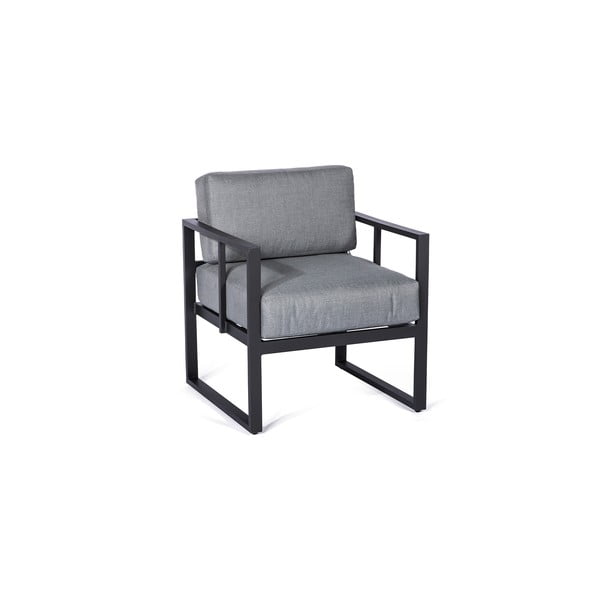 Set grafitově šedých zahradních křesel Bellisima a černého stolku Loris, ø 35 cm-image-1