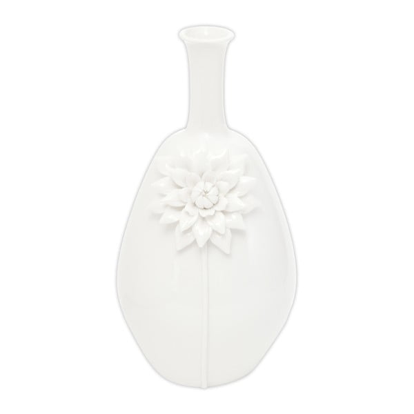 Bílá porcelánová váza Mauro Ferretti Sunflower, výška 36 cm