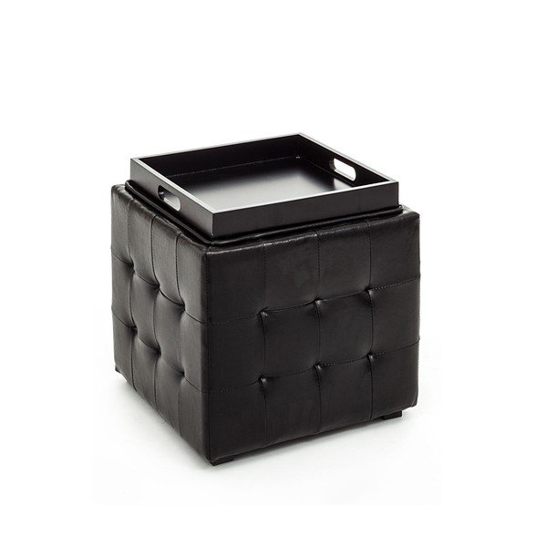 Černý puf s úložným prostorem Tomasucci Case-image-1