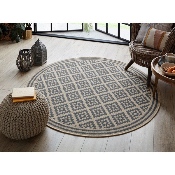 Hall/beež ümmargune välivaip ø 160 cm Moretti - Flair Rugs-image-2