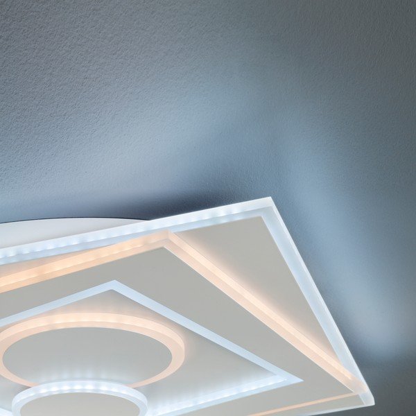 Valge metallist dimmerdatav LED laevalgusti koos puldiga 50x50 cm Ratio - Fischer & Honsel-image-2