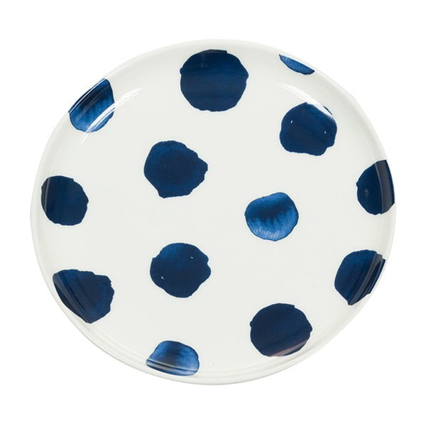 Modrobílý porcelánový talířek Santiago Pons Dotty, ⌀ 16 cm 