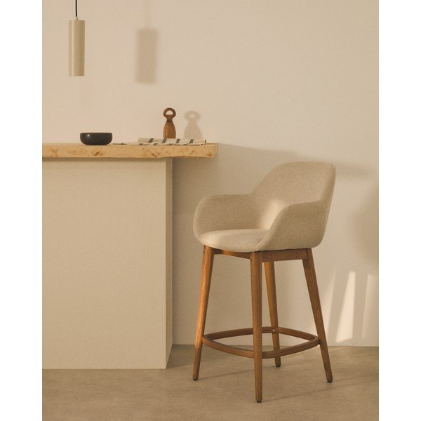 Beež polsterdatud baaritool käetugedega (istme kõrgus 66 cm) Konna - Kave Home-image-1