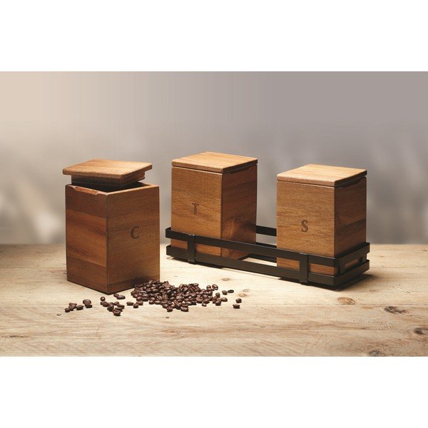 Set boxíků na čaj, cukr a kávu Natural Elements-image-1