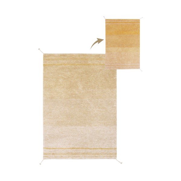 Ookerkollane puuvillane vaip 170x240 cm Twin Amber - Lorena Canals-image-3