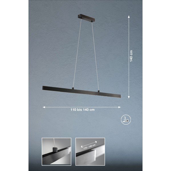 Must dimmerdatav LED rippvalgusti Orell - Fischer & Honsel-image-3