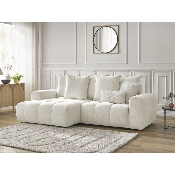 Valge šenillist panipaigaga nurgadiivanvoodi (vasak nurk) Roxelane - Bobochic Paris-image-4