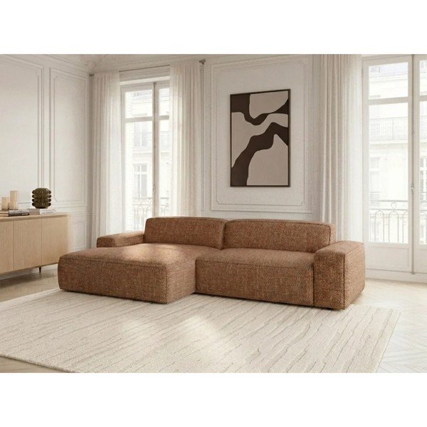 Oranž diivanvoodi/elektrilise istmepikendusega nurgadiivan (vasak nurk) Abel - Bobochic Paris-image-1