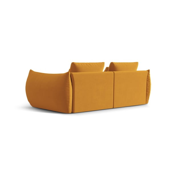 Kollane bukleekangast diivan 232 cm Bloom - Micadoni Home-image-3