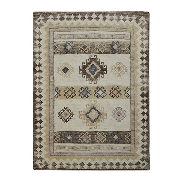 Vlněný koberec Kilim Natural, 155x240 cm