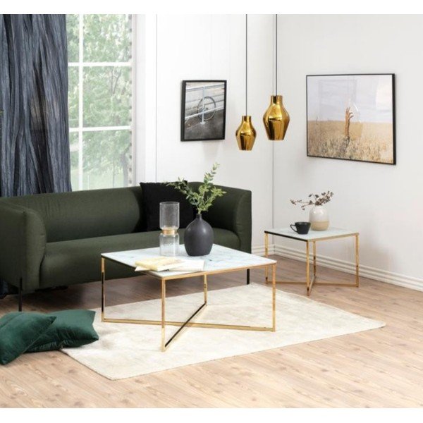 Valge kohvilaud 80x80 cm Alisma - Actona-image-1