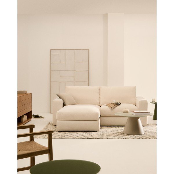 Beež šenillist nurgadiivan (vasak nurk) Alea - Kave Home-image-1