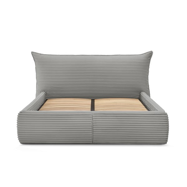 Hall polsterdatud kaheinimesevoodi koos voodipõhja ja panipaigaga 160x200 cm Jade - Bobochic Paris-image-4