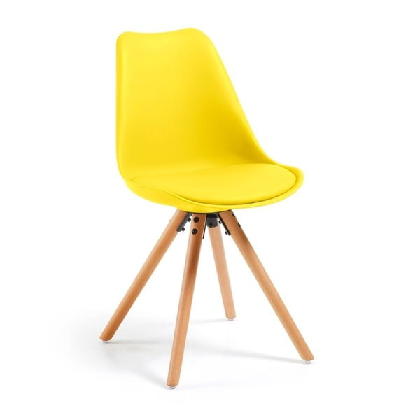Žlutá židle s bukovými nohami Bonami Essentials Lumos