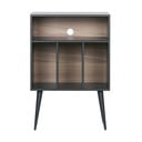 Must männi täispuidust kummut plaadimängijale 60x83x44 cm James – WOOOD