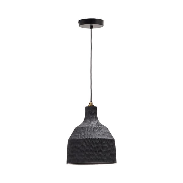 Must rippvalgusti puidust varjuga ø 21 cm Amire - Kave Home