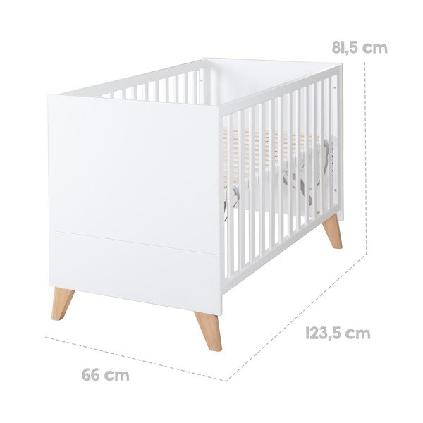 Valge võrevoodi 60x120 cm Léon - Roba-image-2