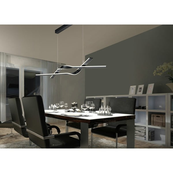 Must LED rippvalgusti metallist varjuga Cicenza - CINQUE-image-1