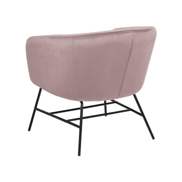 Pudrově růžové sametové křeslo Actona Ramsey-image-3