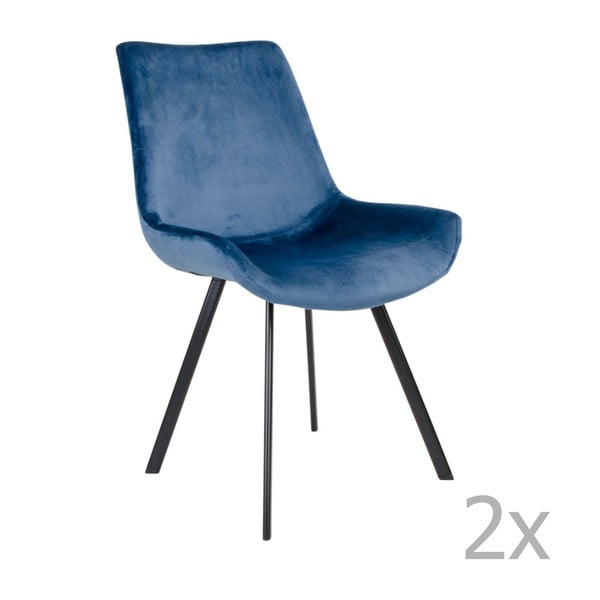 Sada 2 modrých jídelních židlí House Nordic Drammen