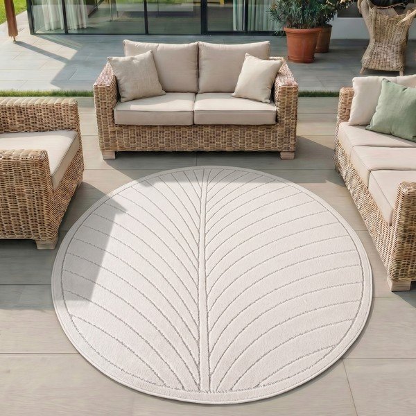 Kreemikas ümmargune sise- ja õuevaip ø 80 cm Nova 1204 - Ayyildiz Carpets-image-1