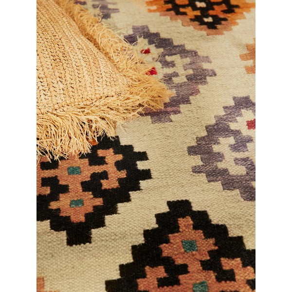 Punane käsitsi kootud kahepoolne villane vaip 160x230 cm Kamal Kian - Nouristan-image-2