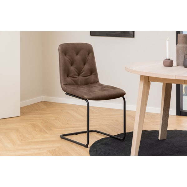 Pruunid kunstnahast söögitoolid 2tk komplektis Kira - Actona-image-1