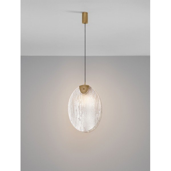 Messingivärvi terasest LED-ripplamp klaasist varjuga Shelina - Nova Luce-image-3