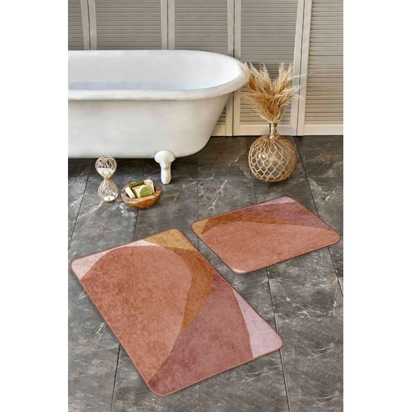 Pruunid sametist vannitoamatid 2tk komplektis 60x100 cm - Mila Home-image-4