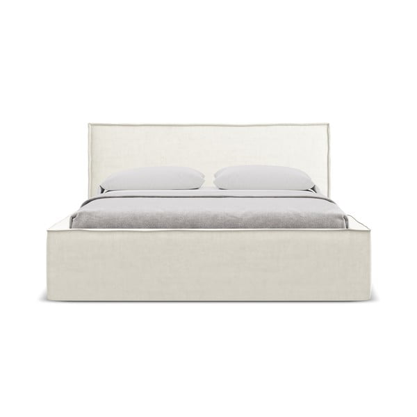 Kreem polsterdatud kaheinimesevoodi koos voodipõhja ja panipaigaga 180x200cm Anani - Makamii-image-3