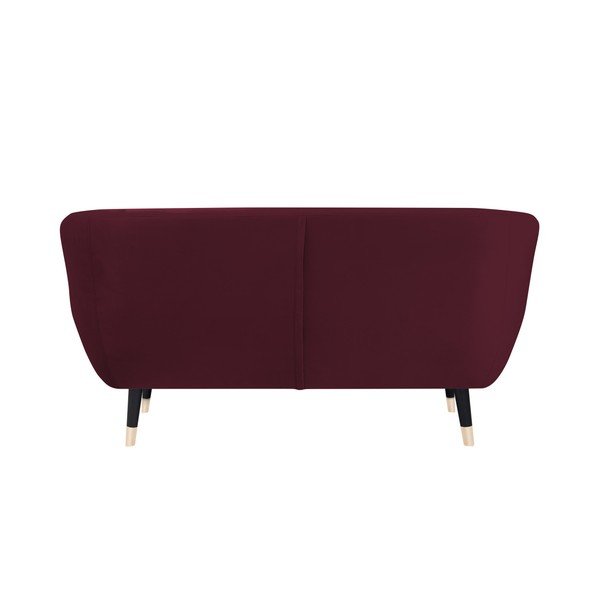 Vínově červená pohovka s černými nohami Mazzini Sofas Amelie, 158 cm-image-4